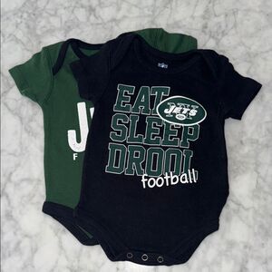 NFL Jets Baby Onsie Set - Green and Black